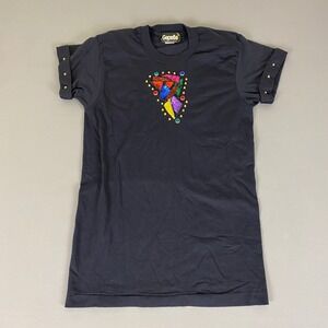 Vintage Gepetto T Shirt Women's Size Small Studded Embellished Gem Stone Graphic